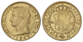 SPANISH MONARCHY: JOSEPH NAPOLEON

80 Reales. 1811. MADRID. A.I. 6,75 grs. Busto diademado. (Rayas en anverso). AC-49. MBC/MBC+.