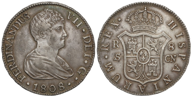 SPANISH MONARCHY: FERDINAND VII

8 Reales. 1808. SEVILLA. C.N. 26,78 grs. (Lev...