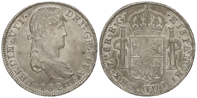 SPANISH MONARCHY: FERDINAND VII

8 Reales. 1821. ZACATECAS. R.G. 26,80 grs. Pá...
