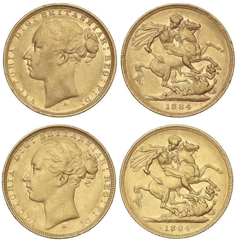 WORLD COINS: AUSTRALIA

Lote 2 monedas Sovereign. 1884-M. VICTORIA. MELBOURNE....