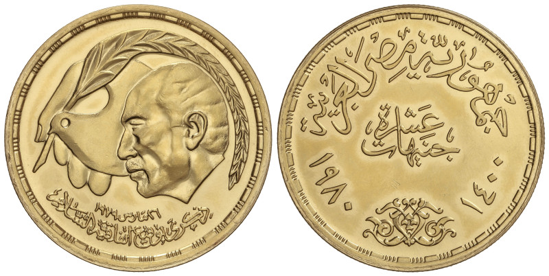 WORLD COINS: EGYPT

10 Pounds. 1400 d.H.- 1980 d.C. 40,11 grs. AU (875). Trata...