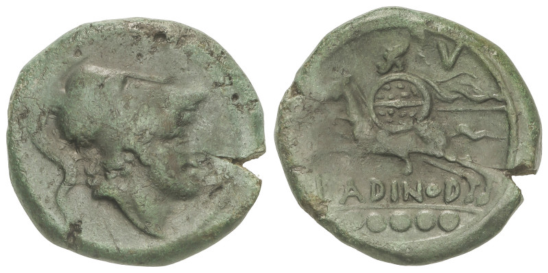 GREEK COINS

Quincunx. 210-175 a.C. LARINUM. FRENTANI. Anv.: Cabeza de Marte c...