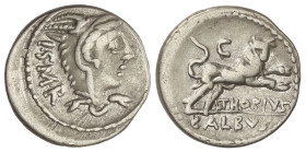 ROMAN COINS: ROMAN REPUBLIC

Denario. 105 a.C. THORIA. L. Thorius Balbus. Anv.: Cabeza de Juno Sospita a derecha cubierta con piel de cabra I.S.M.R....