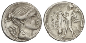 ROMAN COINS: ROMAN REPUBLIC

Denario. 108-107 a.C. VALERIA. L. Valerius Flaccus. Anv.: Busto de la Victoria a derecha. Rev.: Marte de pie con trofeo...
