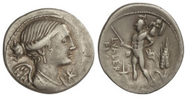 ROMAN COINS: ROMAN REPUBLIC

Denario. 96 a.C. VALERIA. L. Valerius Flaccus. Anv.: Busto de la Victoria a derecha. Rev.: Marte de pie a izquierda con...
