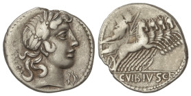 ROMAN COINS: ROMAN REPUBLIC

Denario. 90 a.C. VIBIA. C. Vibius C. f. Pansa. Anv.: Cabeza laureada de Apolo a derecha, entre PANSA y símbolo. Rev.: M...