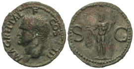 ROMAN COINS: ROMAN EMPIRE

As. 23-32 d.C. AGRIPA. Anv.: M. AGRIPPA L. F. COS. III. Cabeza a izquierda con corona. Rev.: S. C. Neptuno en pie a izqui...