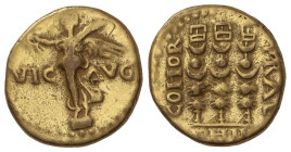ROMAN COINS: ROMAN EMPIRE

AE 17. 41 - 68 d.C. TIEMPOS DE CLAUDIO O NERÓN. PHILIPPI. MACEDONIA. Anv.: VIC. AVG. Victoria con corona y palma. Rev.: C...