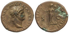 ROMAN COINS: ROMAN EMPIRE

Dupondio. 54-55 d.C. NERÓN. Anv.: IMP. NERO CAESAR AVG. P. MAX. TR. P. P. P. Cabeza laureada a derecha. Rev.: VICTORIA AV...