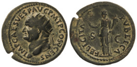 ROMAN COINS: ROMAN EMPIRE

Dupondio. 74 d.C. VESPASIANO. Anv.: IMP. CAES. VESP. AVG. P. M. T. P. COS. V CENS. Cabeza radiada a izquierda. Rev.: FELI...