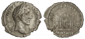 ROMAN COINS: ROMAN EMPIRE

Denario. 158-159 d.C. ANTONINO PÍO. Anv.: ANTONINVS AVG. PIVS P. P. TR. P. XXII. Cabeza laureada a derecha. Rev.: TEMPLVM...