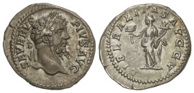 ROMAN COINS: ROMAN EMPIRE

Denario. 201-210 d.C. SEPTIMIO SEVERO. Anv.: SEVERVS PIVS AVG. Cabeza laureada a derecha. Rev.: LIBERALITAS AVGG V. Liber...