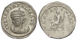 ROMAN COINS: ROMAN EMPIRE

Antoniniano. 217 d.C. JULIA DOMNA. Anv.: IVLIA PIA FELIX AVG. Busto drapeado a derecha. Rev.: VENVS GENETRIX. Venus senta...