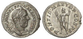 ROMAN COINS: ROMAN EMPIRE

Denario. 218 d.C. MACRINO. Anv.: IMP. C. M. OPEL. SEV. MACRINVS AVG. Busto laureado a derecha. Rev.: PONTIF. MAX. TR. P. ...