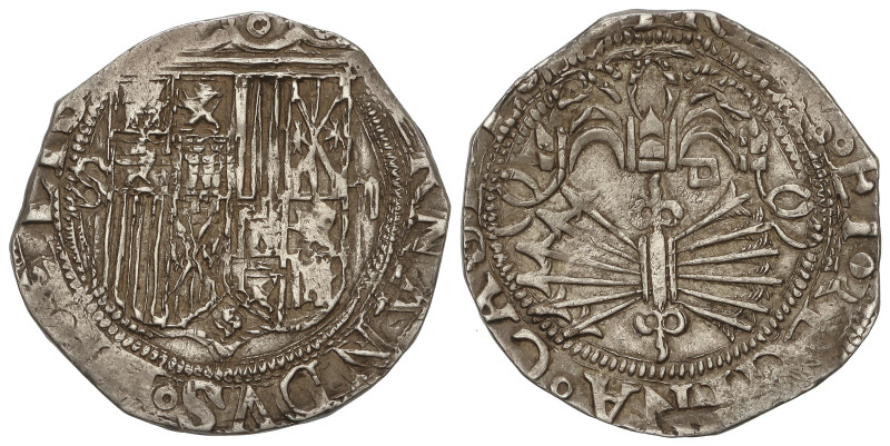 SPANISH MONARCHY: FERDINAND AND ISABELLA

2 Reales. SEVILLA. Anv.: S-Escudo-II...