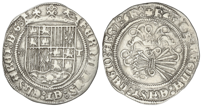 SPANISH MONARCHY: FERDINAND AND ISABELLA

1 Real. TOLEDO. Anv.: Cruz formada p...