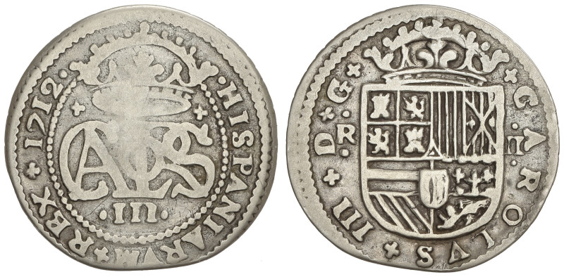 SPANISH MONARCHY: CHARLES III Pretender

2 Reales. 1712. BARCELONA. 4,52 grs. ...