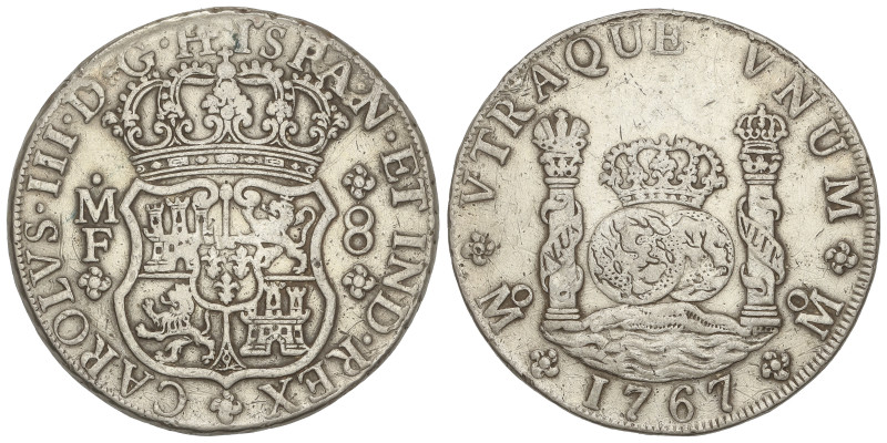 SPANISH MONARCHY: CHARLES III

8 Reales. 1767. MÉXICO. M.F. 26,75 grs. Columna...