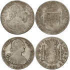 SPANISH MONARCHY: CHARLES IV

Lote 2 monedas 8 Reales. 1791 y 1807. POTOSÍ. P.R. y P.J. (Una rayitas). A EXAMINAR. AC-991, 1013. BC+ y MBC-.
