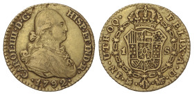 SPANISH MONARCHY: CHARLES IV

1 Escudo. 1792. MADRID. M.F. 3,33 grs. (Pequeñas hojitas en anverso). AC-1109. MBC.
