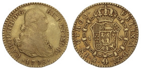 SPANISH MONARCHY: CHARLES IV

1 Escudo. 1798. MADRID. M.F. 3,38 grs. AC-1116. MBC.
