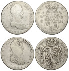 SPANISH MONARCHY: FERDINAND VII

Lote 2 monedas 8 Reales. 1824, 1825. MADRID. A.J. 26,12 y 26,5 grs. A EXAMINAR. (Probablemente han estado en aro). ...