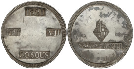 SPANISH MONARCHY: FERDINAND VII

30 Sous. 1821. MALLORCA. 26,67 grs. (Golpecitos en canto). Pátina Irregular. AC-1293. (MBC+).