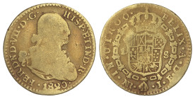 SPANISH MONARCHY: FERDINAND VII

1 Escudo. 1820. NUEVO REINO. J.F. 3,16 grs. Busto de Carlos IV. ESCASA. AC-1559. BC/BC-.