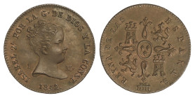 SPANISH MONARCHY: ELISABETH II

1 Maravedí. 1842. SEGOVIA. AC-35. EBC.
