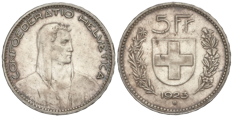 WORLD COINS: SWITZERLAND

5 Francs. 1923-B. BERNA. 24,93 grs. AR. William Tell...