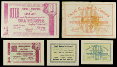 PAPER MONEY OF THE CIVIL WAR: CATALUNYA

Serie 5 billetes 25, 50 Cèntims (2) y 1 Pesseta (2). 20 Abril 1937. C.M. de CONSTANTÍ. (Uno manchas). A EXA...