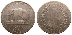 Ceylon George III 1802 Copper 1/48 Rixdollar