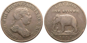 Ceylon George III 1815 Copper 1 Stiver