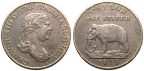 Ceylon George III 1815 Copper 1 Stiver