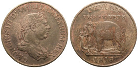 Ceylon George III 1815 Copper 2 Stiver