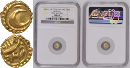 India: Kingdom of Mysore Tipu Sultan 1216 AM Gold Fanam NGC MS 63