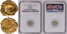 India: Kingdom of Mysore Tipu Sultan 1216 AM Gold Fanam NGC MS 63