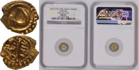 India: Kingdom of Mysore Tipu Sultan 1218 AM Gold Fanam NGC MS 63