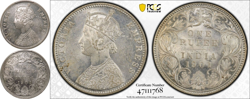 INDIA. BRITISH. Victoria. 
Silver 1 rupee, 1901 B incuse. Bombay. 
Obv: VICTOR...