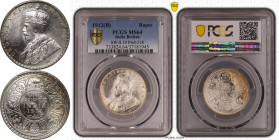 India: British George V 1912 • Silver 1 Rupee PCGS MS64