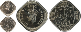 India: British George VI 1947 - Copper-nickel 1/2 Anna Proof Restrike PCGS PR64