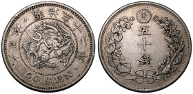 Japan Meiji 32 (1899) Silver 50 Sen
