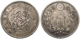 Japan Meiji 12 (1879) Silver 1 Yen Good Very Fine, chopmarks