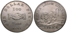 Sierra Leone British 1791 Silver 1 Dollar Good very fine, cleaned, test marked