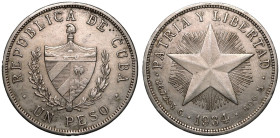 Cuba First Republic 1934 Silver Peso