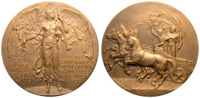 United Kingdom Olympic Games of London 1908 Bronze Bronze Donor Medal About Extremely Fine, underlying lustre