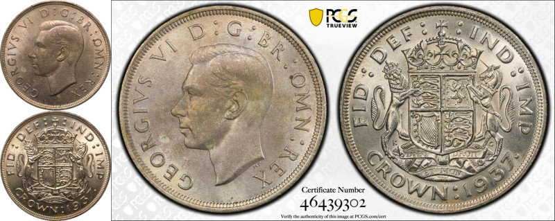 UNITED KINGDOM. George VI, 1936-52. 
Silver crown, 1937. Royal Mint. 
Struck t...