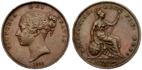 United Kingdom Victoria 1853 Copper Penny Very fine