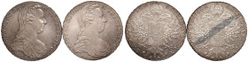 Austria Maria Theresa 1780- Lot of 2 Silver Talers Various conditions