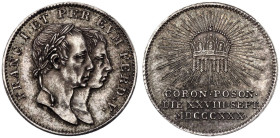 Austria: Empire Ferdinand V 1830 Silver Medal Coronation Extremely fine